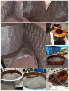 High manganese steel ceramic insert composite casting Raymond mill roller / ring
